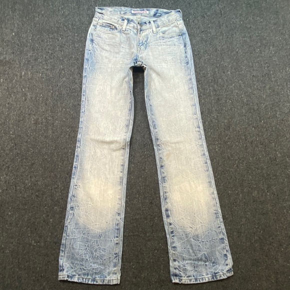 Pepe Jeans Denim - Pepe Jeans Y2K Women 25 F73 Light Wash Straight Leg Low Rise Denim Jeans Faded